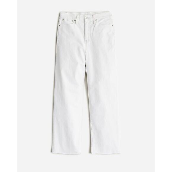 J.crew Slim wide-leg High Rise Raw Hem jean in white wash NWT Size 33 READ - Picture 5 of 16